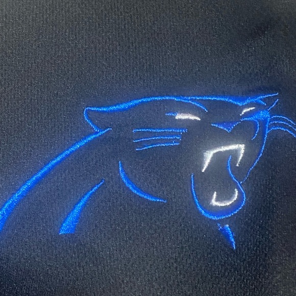 Carolina Panthers NFL Fabric Headrest, BLK w/ Blue Trim - Picture 3 of 5